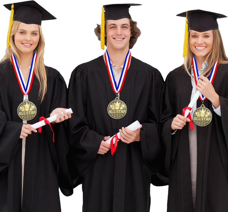 Quelay 30 Pcs 2'' Award Medals Bulk Gold Winner Medals with Neck Ribbons Metal Trophy Award Prize Gift for Tournaments, Competitions, Party, Kids and Adults - Image 5